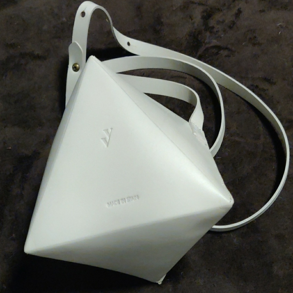 VERE VERTO OCTA white leather bag